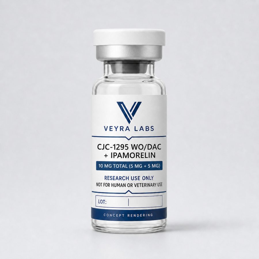 CJC-1295 WO/Dac + Ipamorelin — Veyra Labs concept rendering