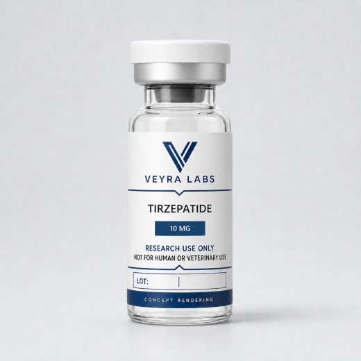 Tirzepatide 10 mg Veyra Labs concept rendering